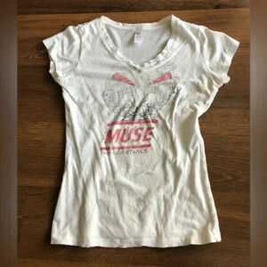 Muse The Resistance Tour T-Shirt (White, Fitted, Rare!) 🎸✨